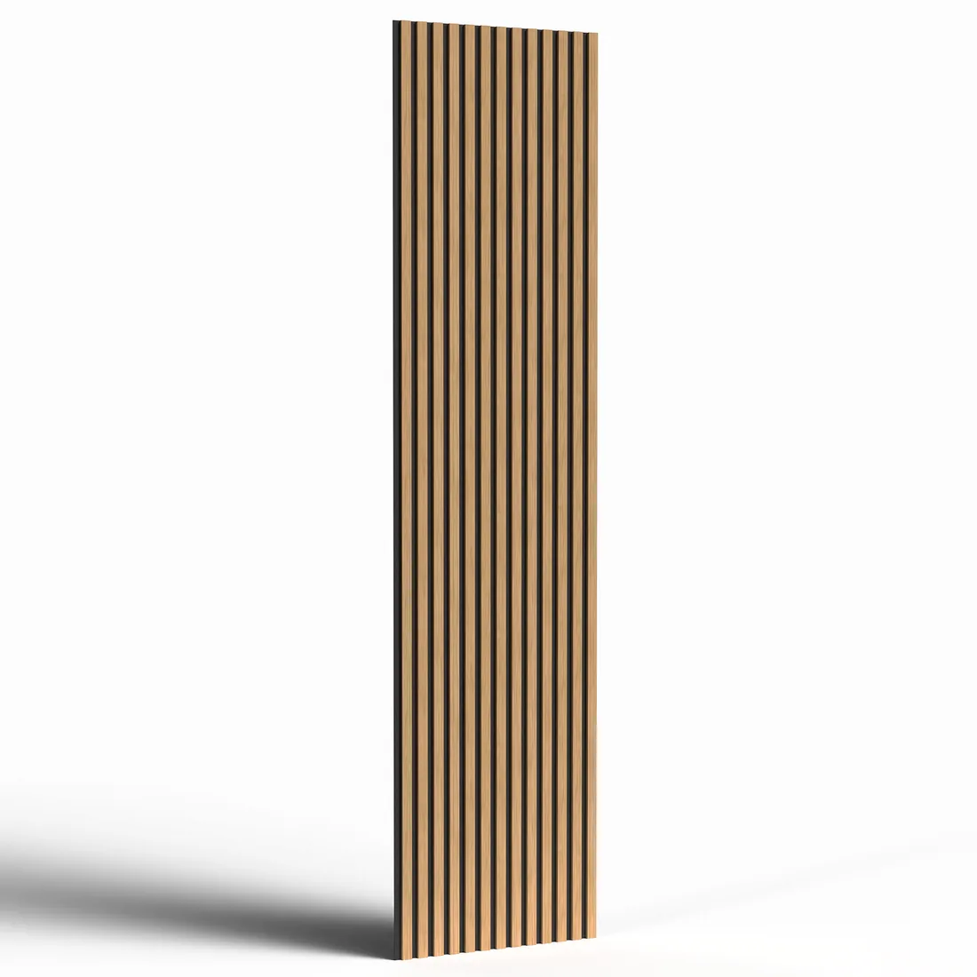 Natural Oak acoustic slat wall panel, full panel