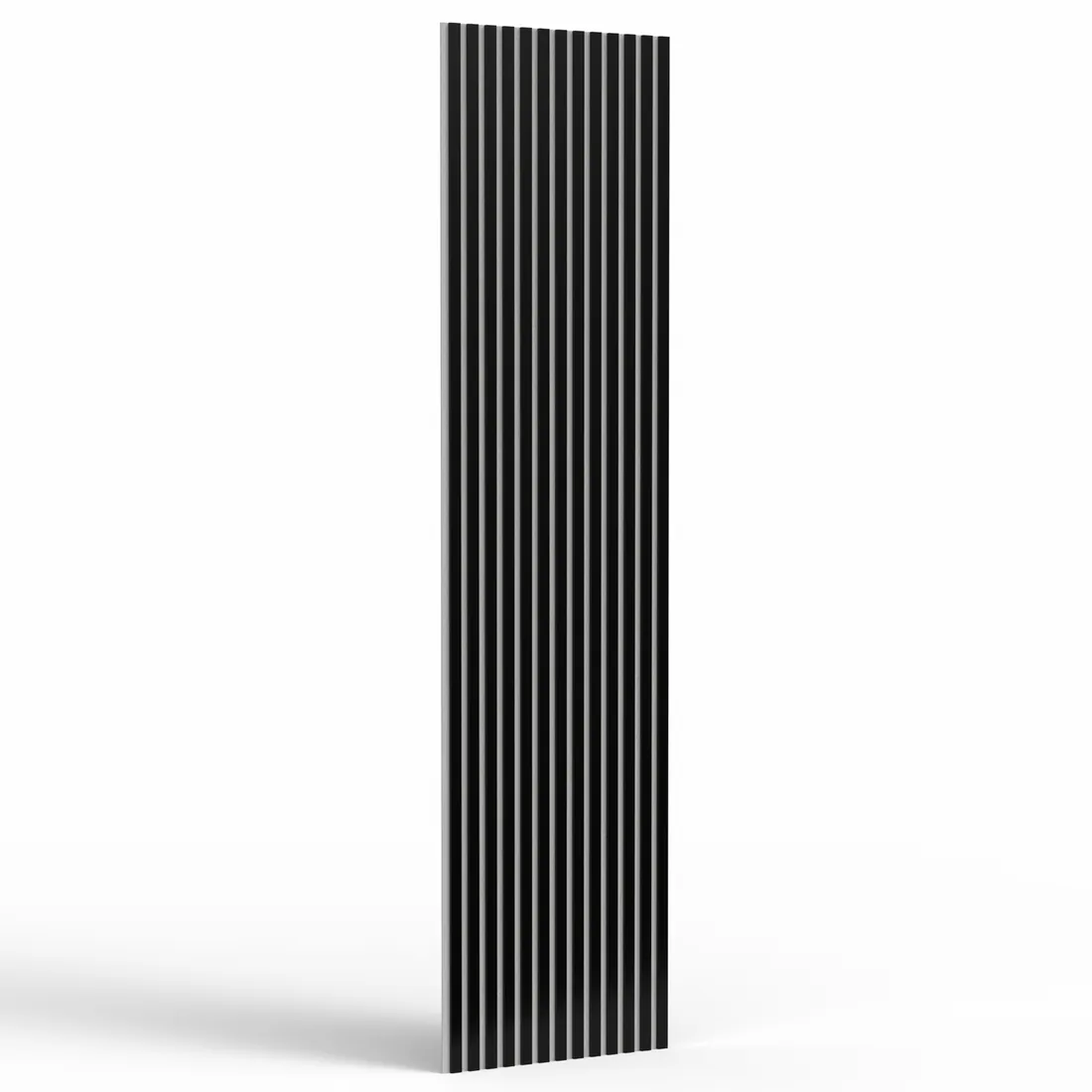 Black acoustic slat wall panel, full panel